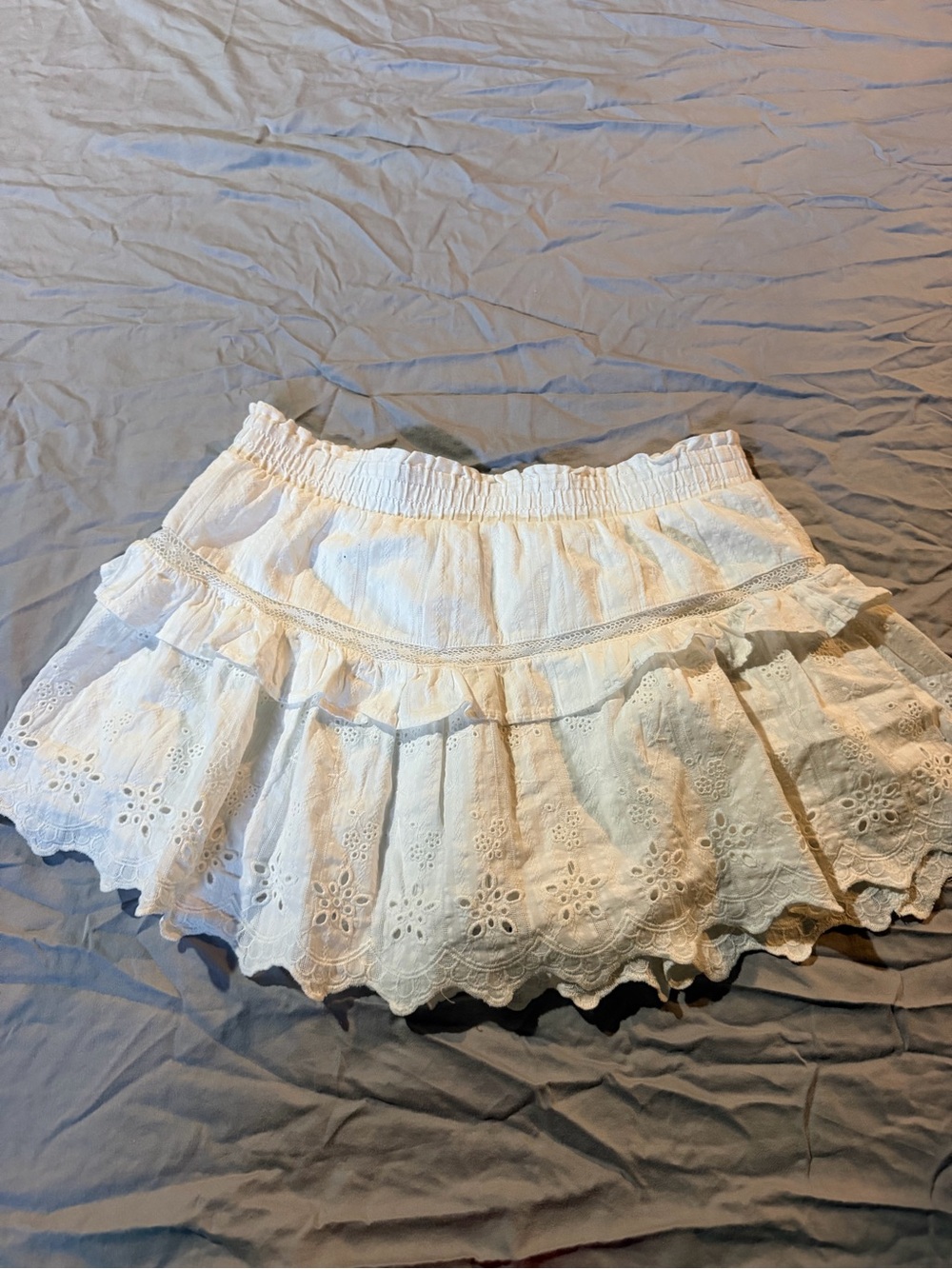 Aeropostale White Eyelet Tiered Skirt